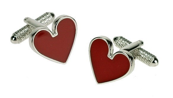 Red Love Heart Cufflinks
