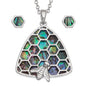 Paua Shell Beehive Necklace & Earring Set