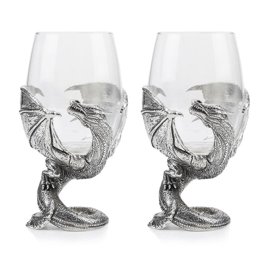 Wrapped Dragon Wine Glass Pair