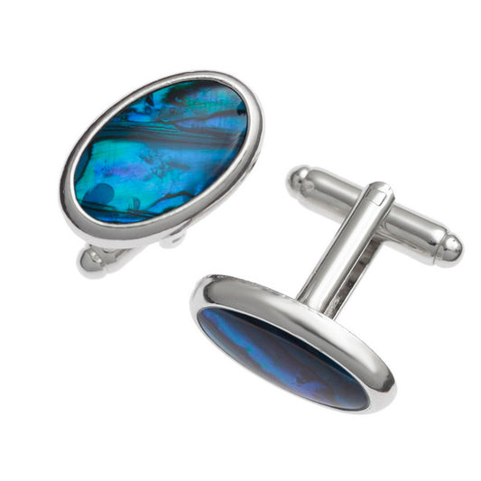 Inlaid Paua Shell Oval Cufflinks