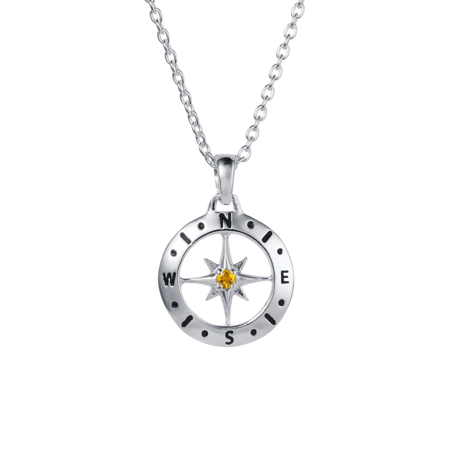 Sterling Silver November Citrine Birthstone Necklace