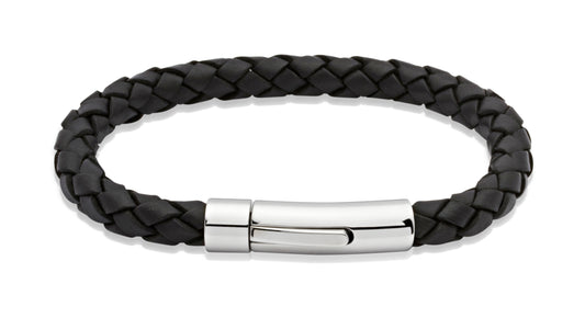 Twisted Black Leather Bracelet