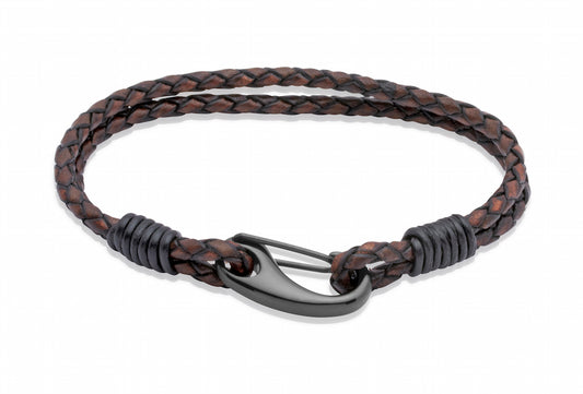 Dark Brown Leather Wrap Bracelet