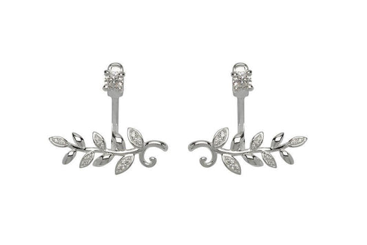 Sterling Silver Leaf Studs Earrings