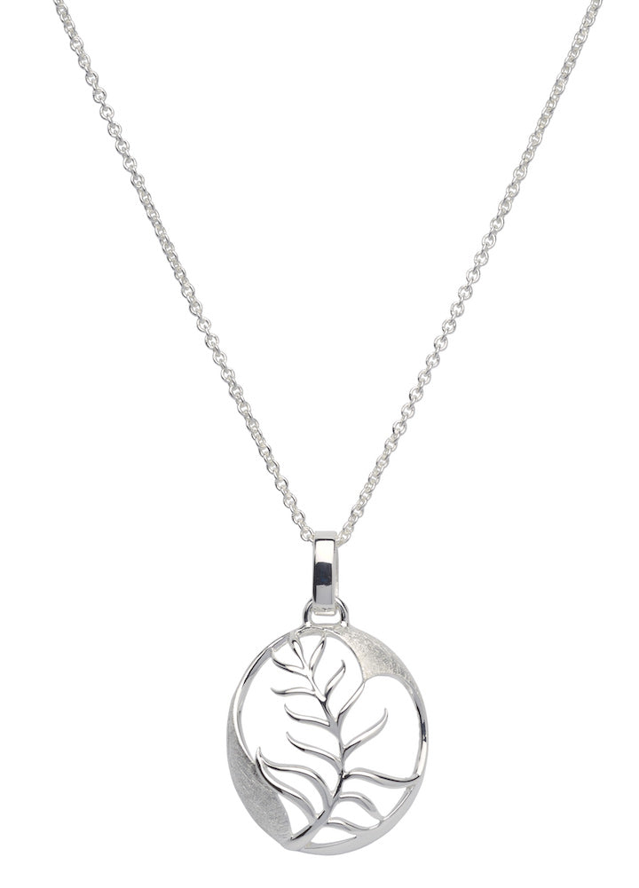 Sterling Silver Branch & Leaves Necklace