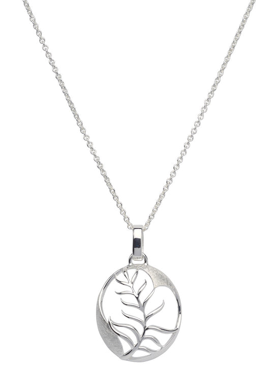 Sterling Silver Branch & Leaves Necklace