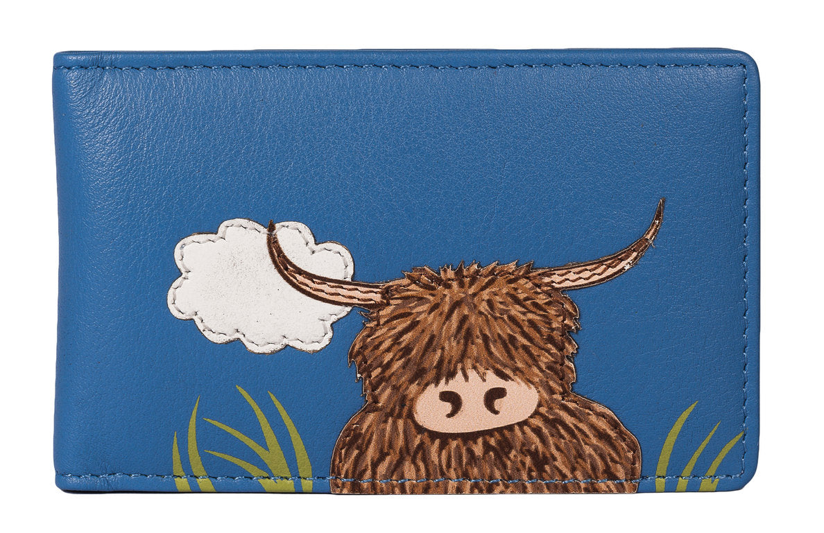 Blue 'Bella' Highland Cow Card Holder