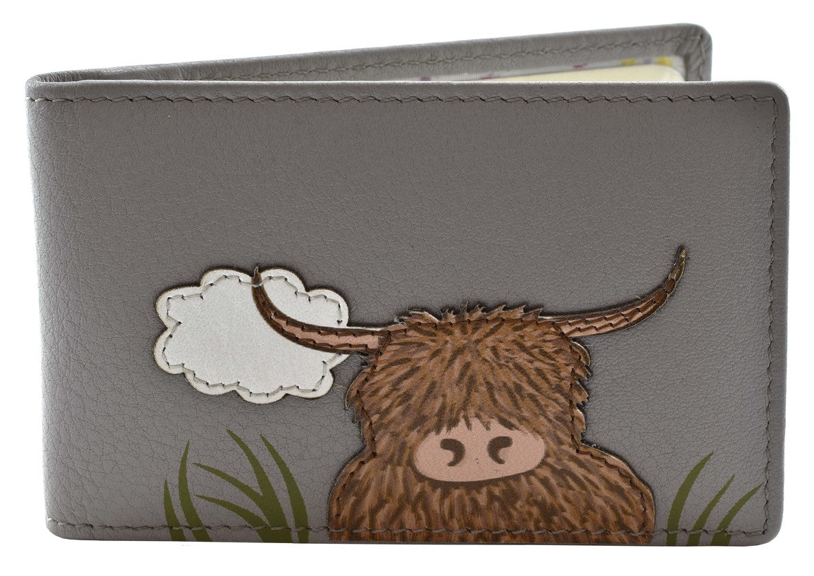 Grey 'Bella' Highland Cow  Wallet