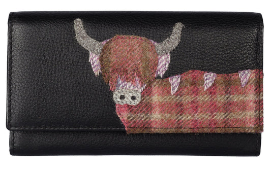 Black 'Angus' Leather Highland Cow Purse