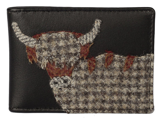 Leather Black Angus Highland Cow Wallet