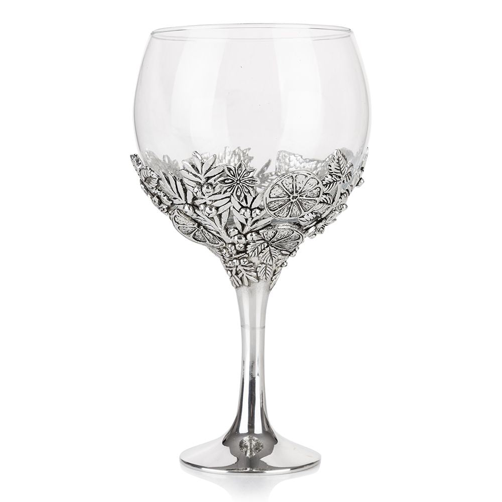 Gin Glass with Botanical Detailing