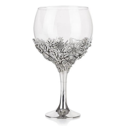 Gin Glass with Botanical Detailing
