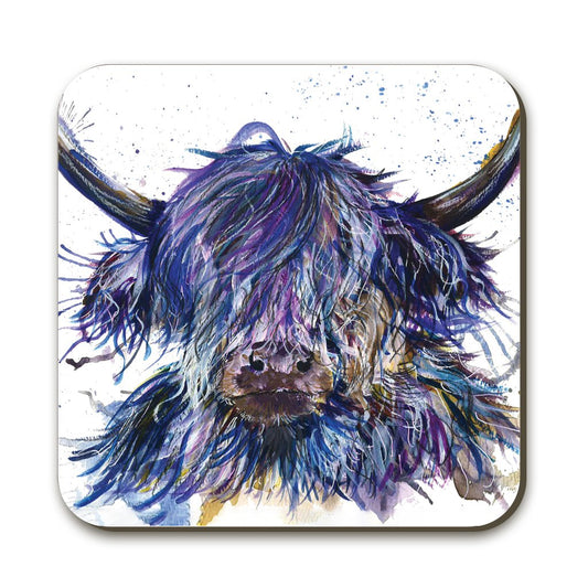 Splatter Highland Cow Coaster