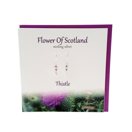 Flower Of Scotland Dangle Earrings Card Gift Set