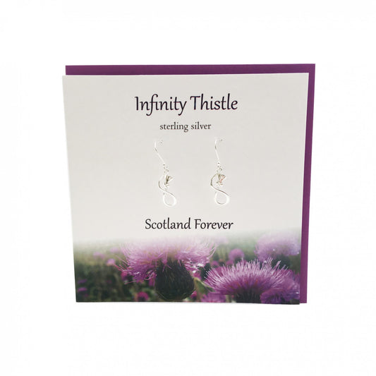 Infinity Thistle Dangle Earrings Card Gift Set