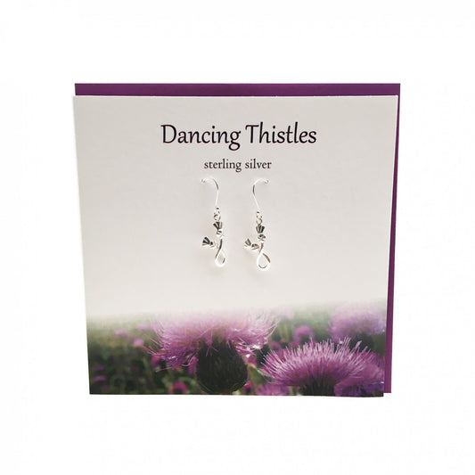 Infinity Thistle Dangle Earrings Card Gift Set