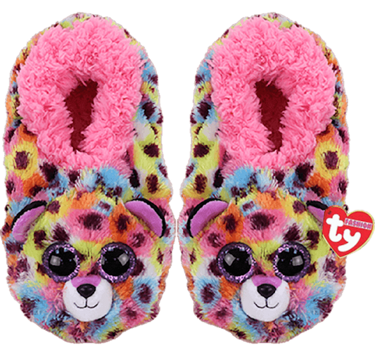 TY GISELLE the LEOPARD Plush Slippers
