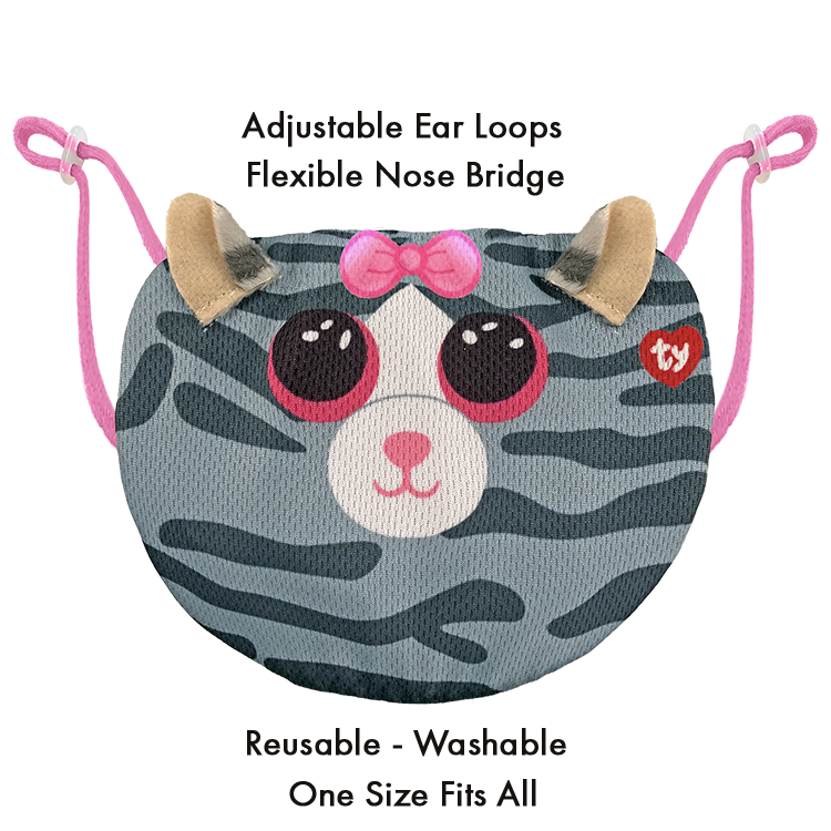 Kiki the Striped Gray Cat Face Mask