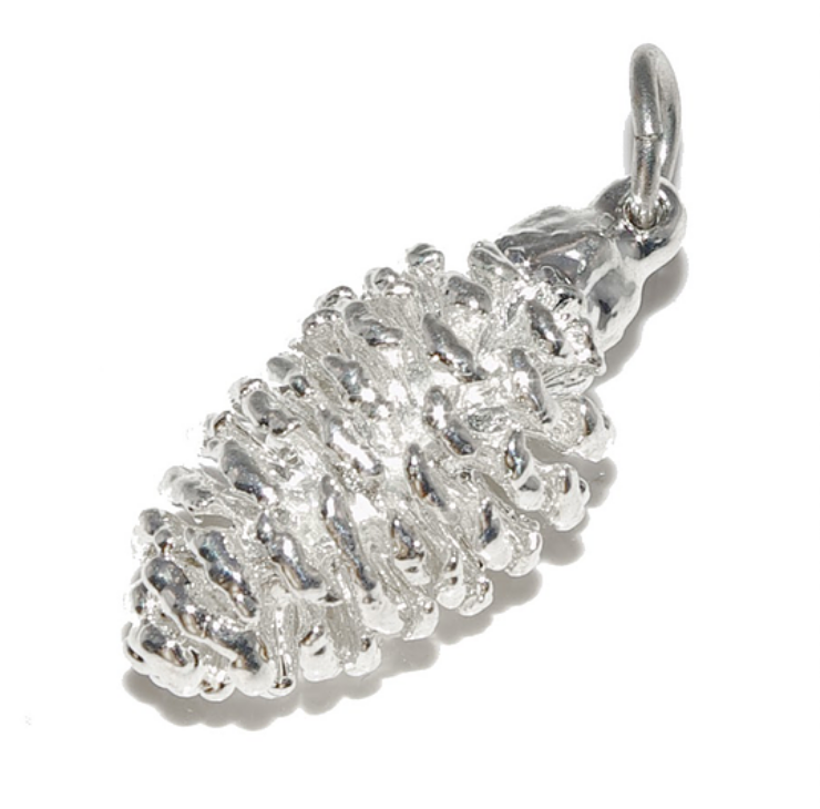 Forever Leaves Pine Cone Silver Necklace