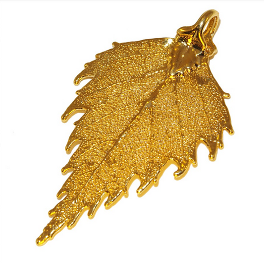 Gold Plated Birch Leaf Necklace - Small