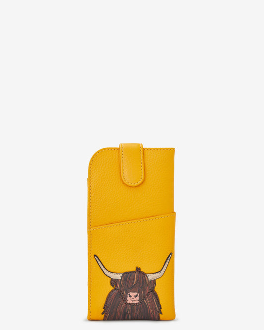 Mustard Yellow Cow Glasses Case