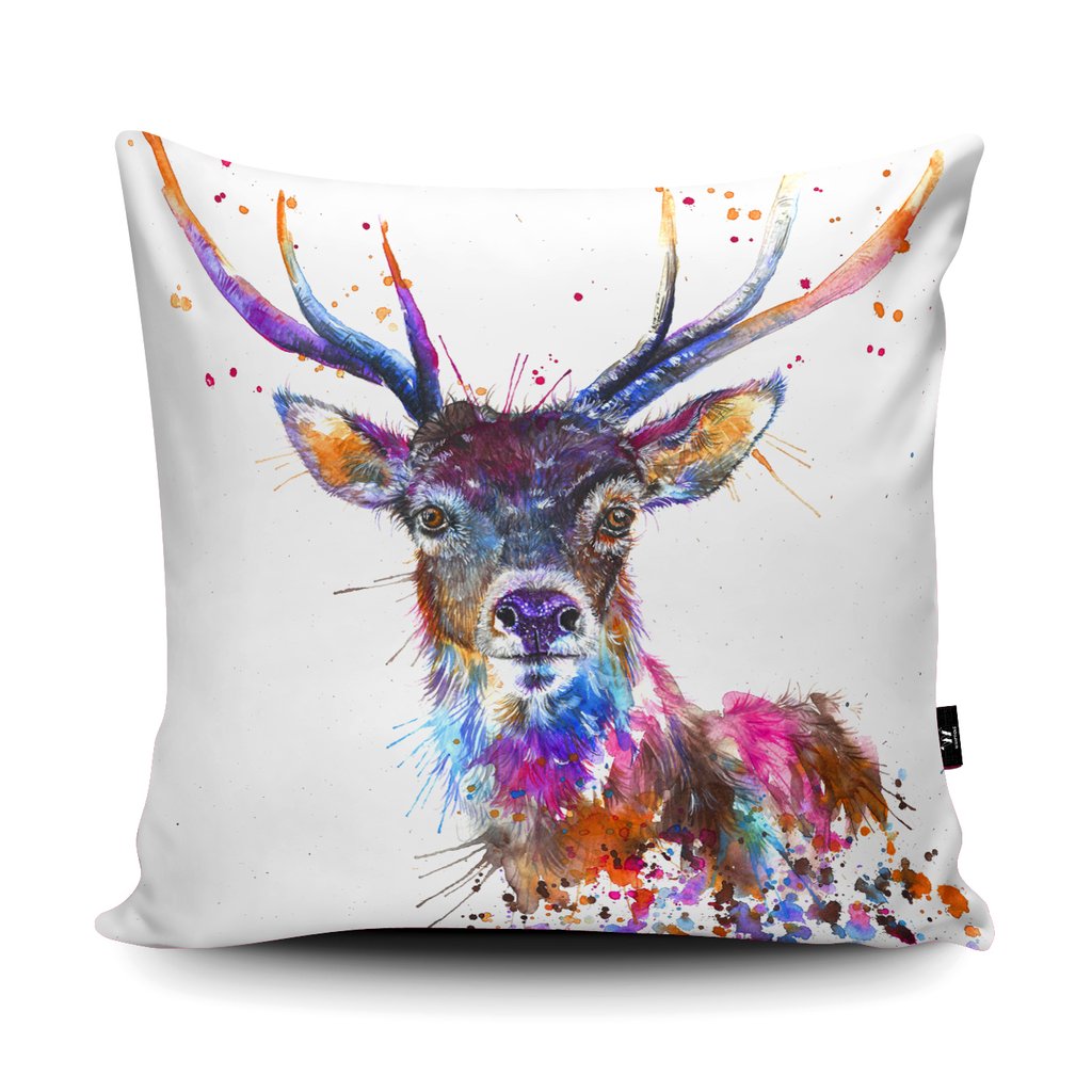 Splatter Rainbow Stag Cushion