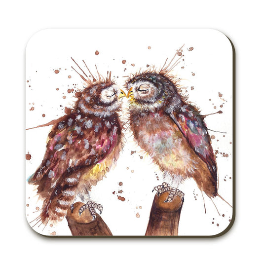 Splatter Loved Up Owl Coaster