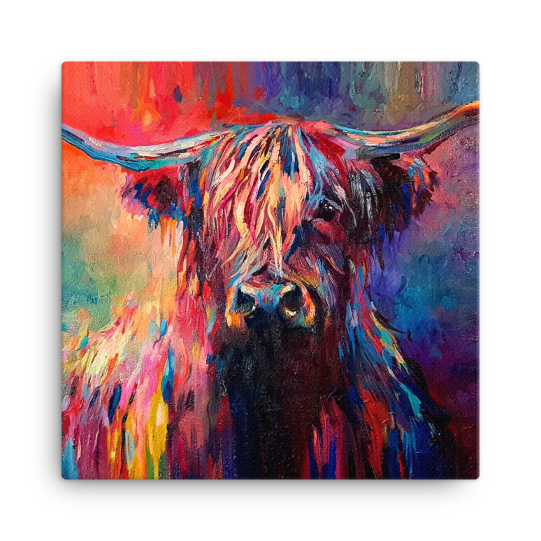 Scottish Highland Cow Mini Canvas