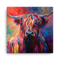 Colourful Highland Cow Canvas