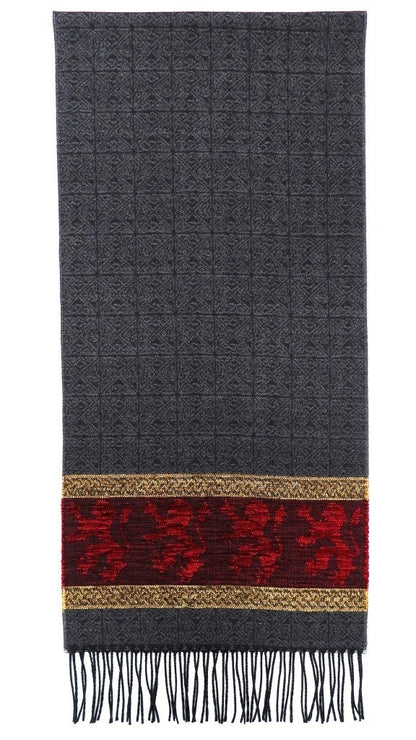 Blue Red Lion Rampant Jacquard Wool Scarf