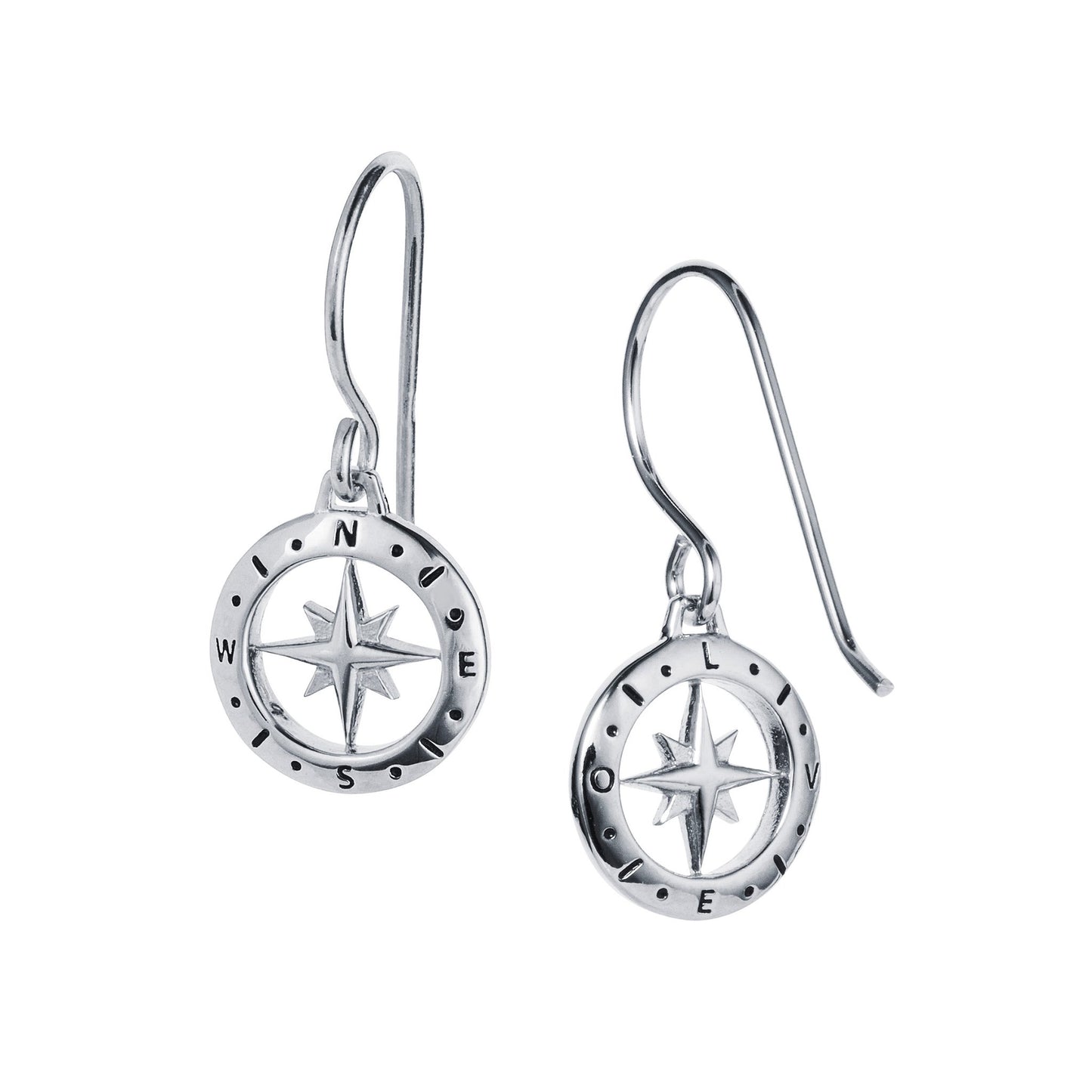 Loves Compass Dangle Earrings