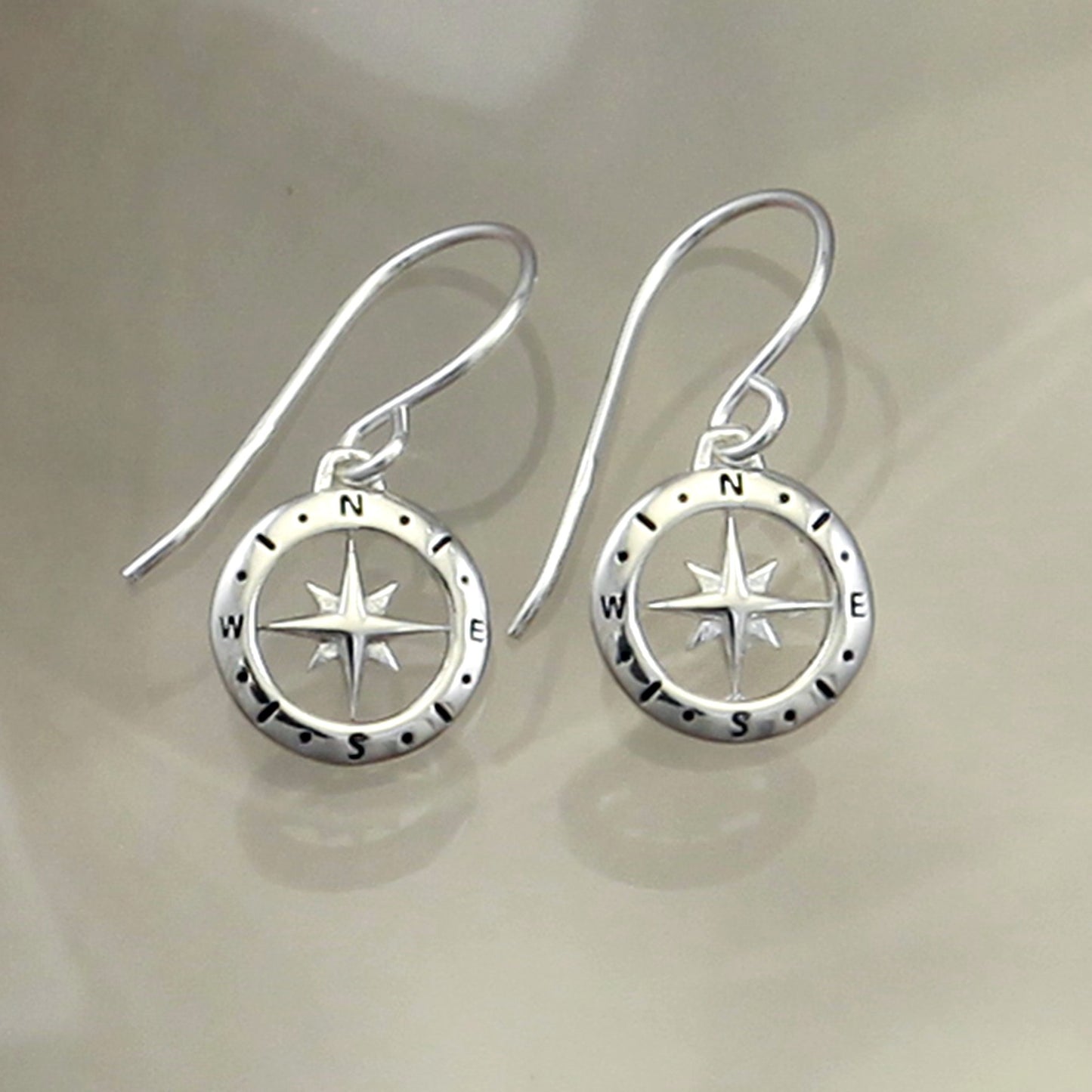 Loves Compass Dangle Earrings