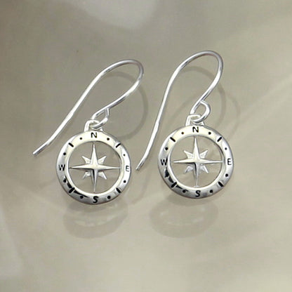 Loves Compass Dangle Earrings