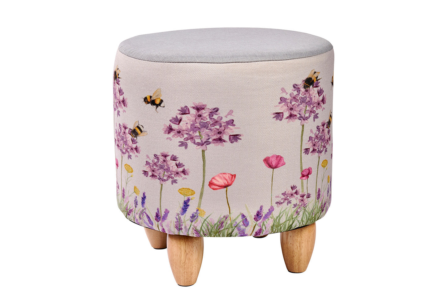 Grey Bumble Bee Foot Stool