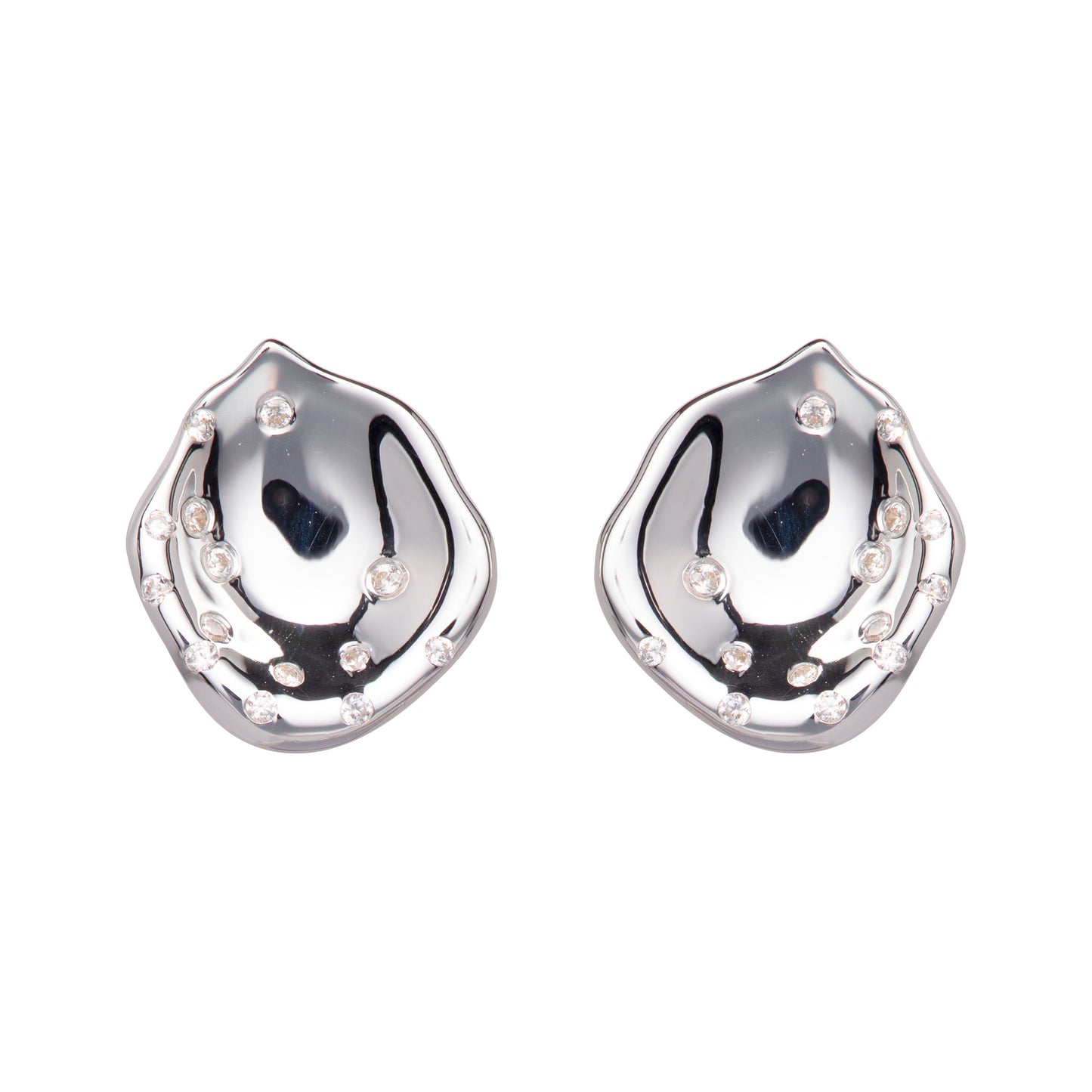 Hammered Diamante Studs