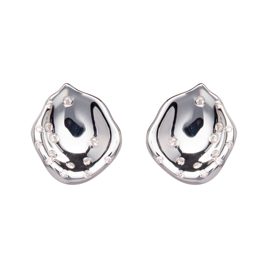 Hammered Diamante Studs