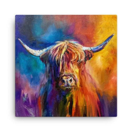 Harris Highland Cow Large Canvas