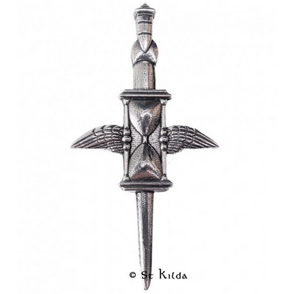 Stunning Scottish Pewter Fancy Kilt Pin - Time Flies