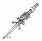 Stunning Scottish Pewter Fancy Kilt Pin - King Death