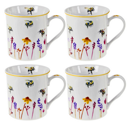 Set of 4 Bumble Bee Mugs