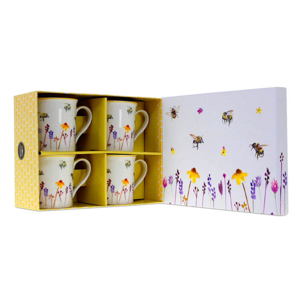 Set of 4 Bumble Bee Mugs