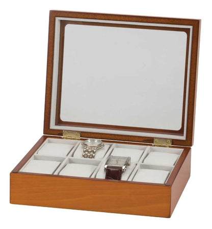Oak Finish 8 Watch Storage Box