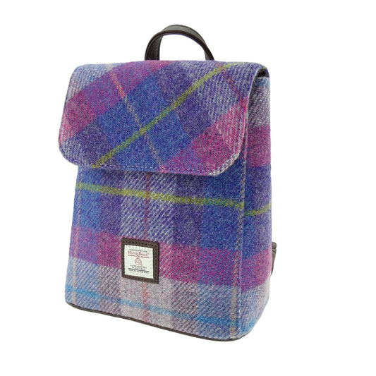 Pink Purple Tartan Mini Backpack