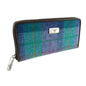 Green Purple Tartan Zip Round Purse