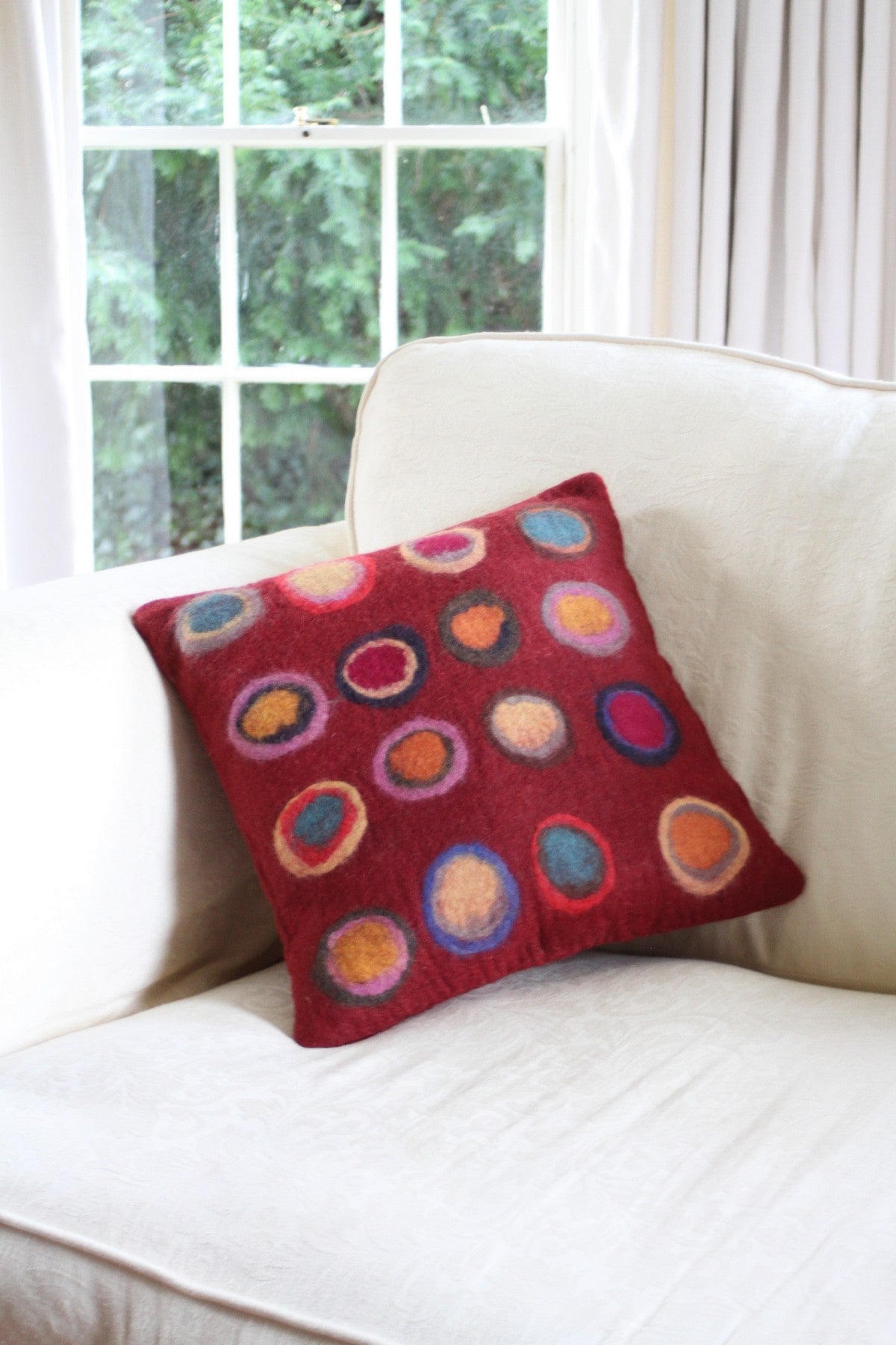 Burgundy Kandinsky Cushion