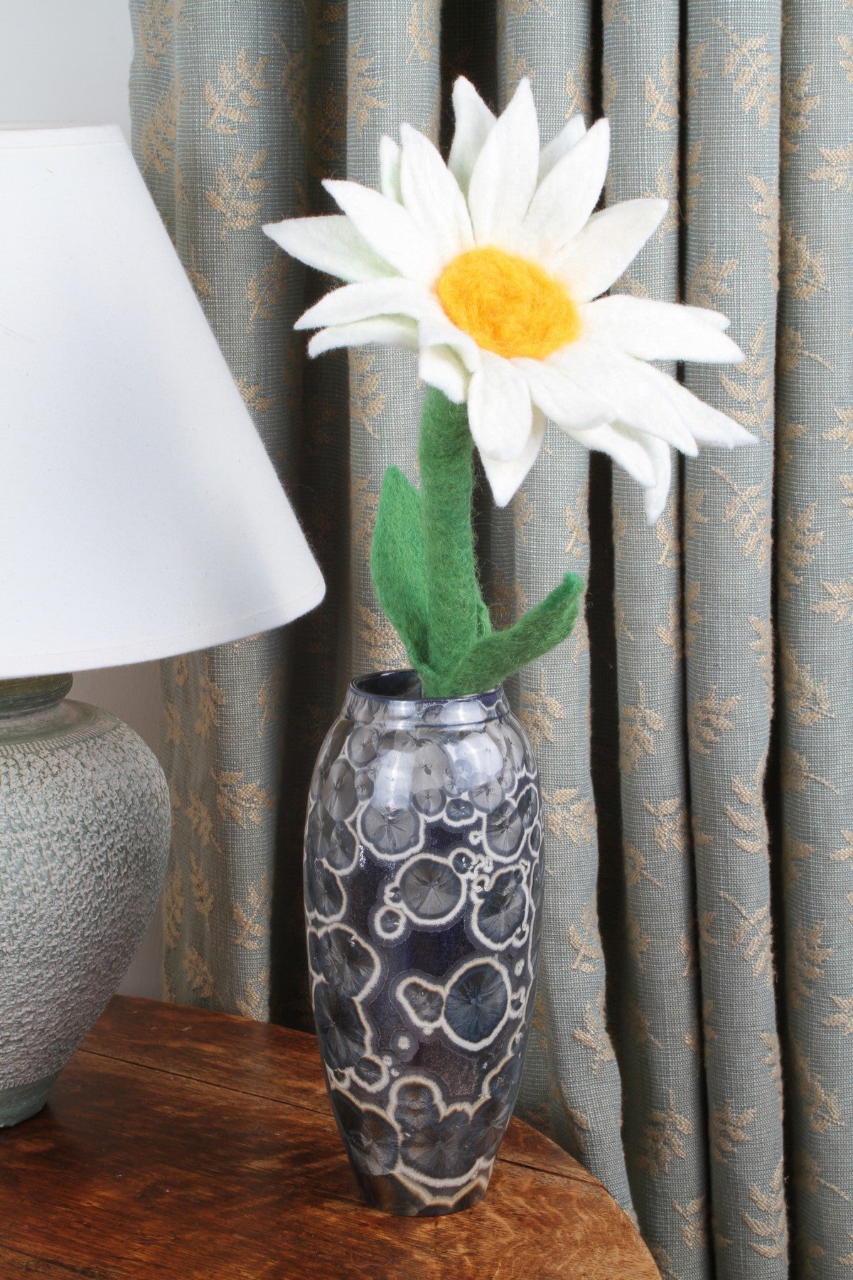 Fair Trade Felted White Single Stem Daisy