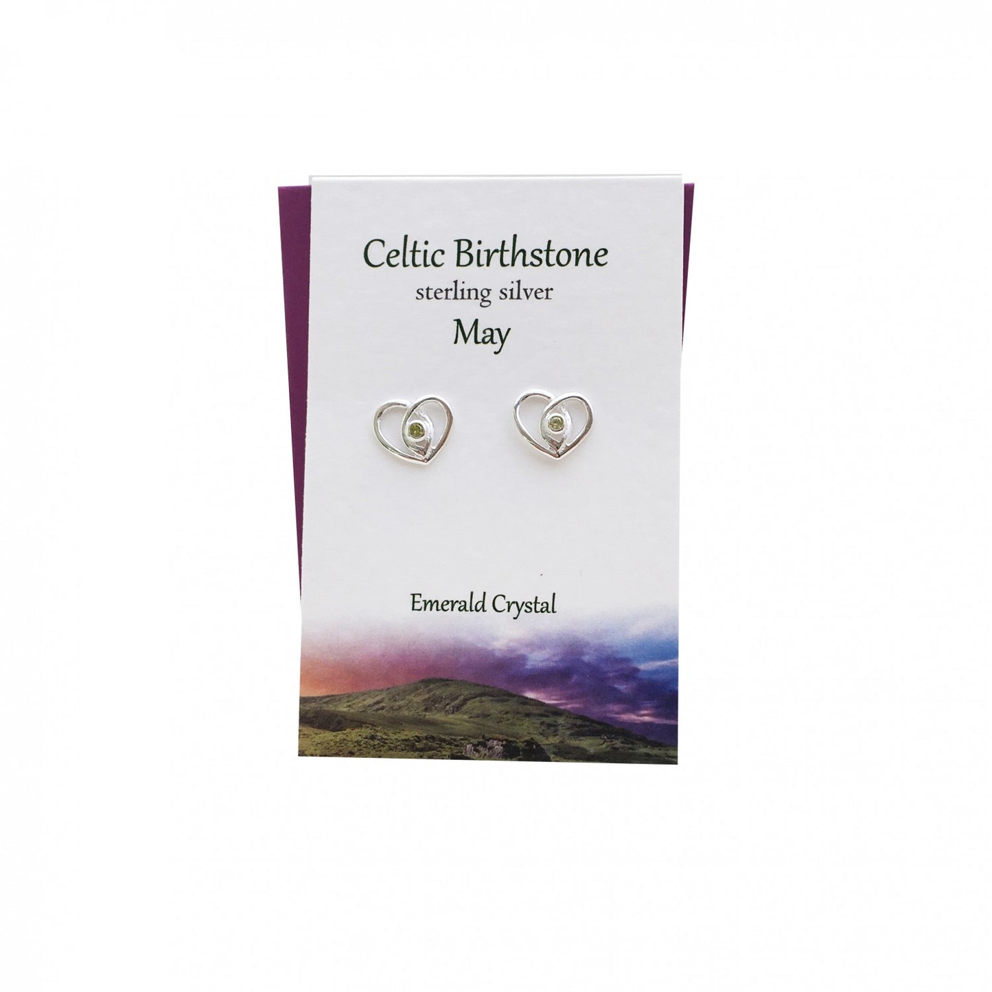 Celtic Heart May Emerald Studs