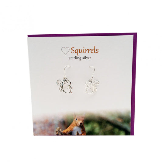 Squirrel Dangle Earrings Card Gift Set