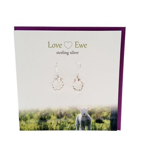 Love Ewe Sheep Dangle Earrings Card Gift Set