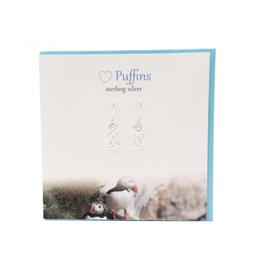 Puffin Dangle Earrings Card Gift Set